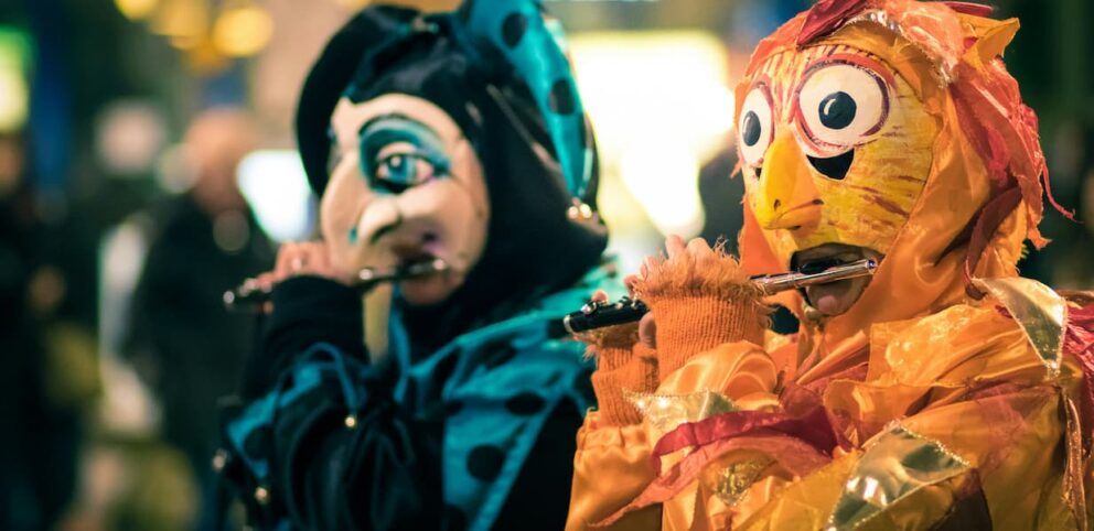 Carnaval de Bâle, moment d'humour pour les Suisses.